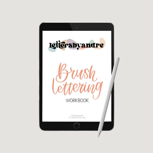 Lettersbyandre Brush Lettering Workbook | Brush Lettering | Lettering Workbook | Procreate Lettering | Digital Lettering | Practice Sheets