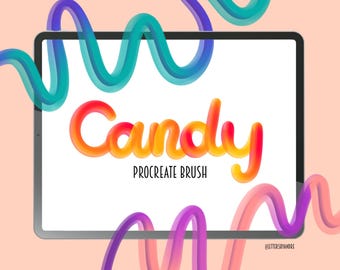 Candy Procreate Brush | Vibrant Digital Lettering & Design Tool