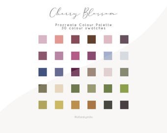 Cherry Blossom Procreate Color Palette – 30 Soft, Floral-Inspired Swatches