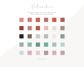 Nutcracker Procreate Color Palette | 30 Elegant and Festive Color Swatches | Digital Color Palette for Procreate