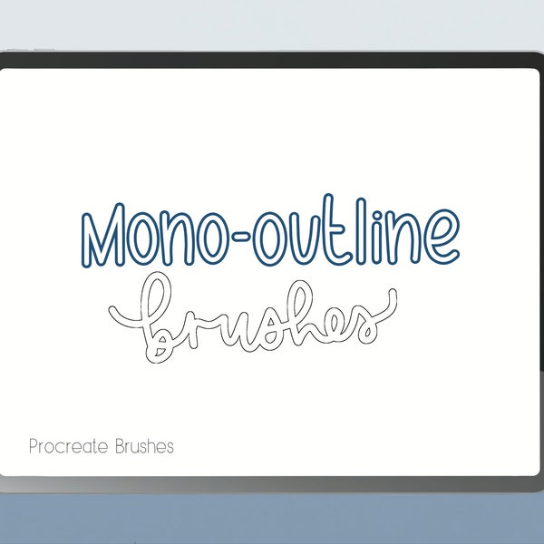 2 Procreate Pinsel | Monoline Outline Brush für Procreate auf dem iPad | Beschriftungspinsel | Zeichenpinsel | Pinsel für Procreate | umrandet
