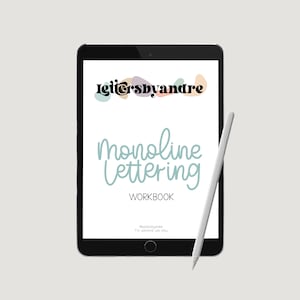 Lettersbyandre Monoline Workbook | Lettering Workbook | Practice Sheets | Procreate Lettering | Digital Lettering | Traditional Lettering