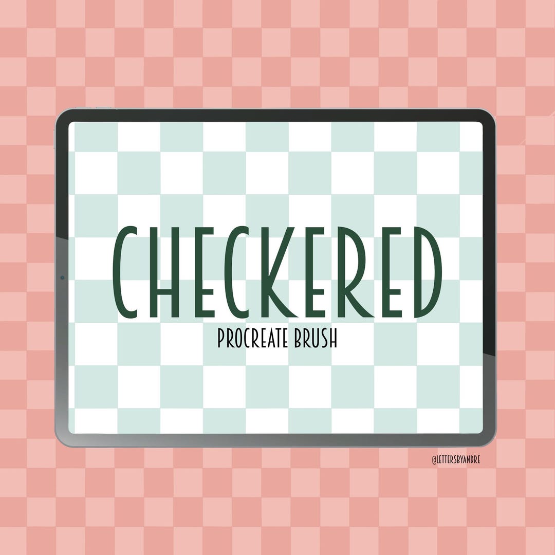 Checkered Procreate Brush | Seamless Pattern Background (digital ...