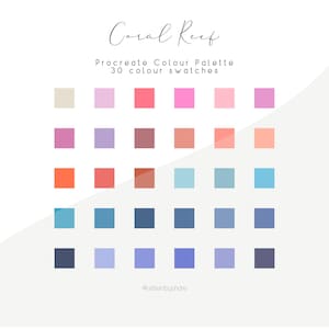 Coral Reef Procreate Color Palette | 30 Dreamy Coastal Swatches for Illustrations, Lettering & Digital Art