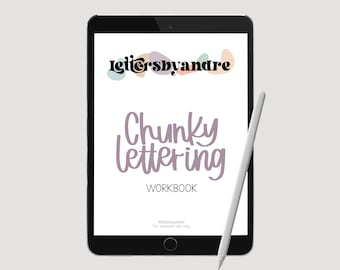Lettersbyandre Chunky Lettering Workbook | Lettering Workbook | Practice Sheets | Procreate Lettering | Digital Lettering | iPad lettering