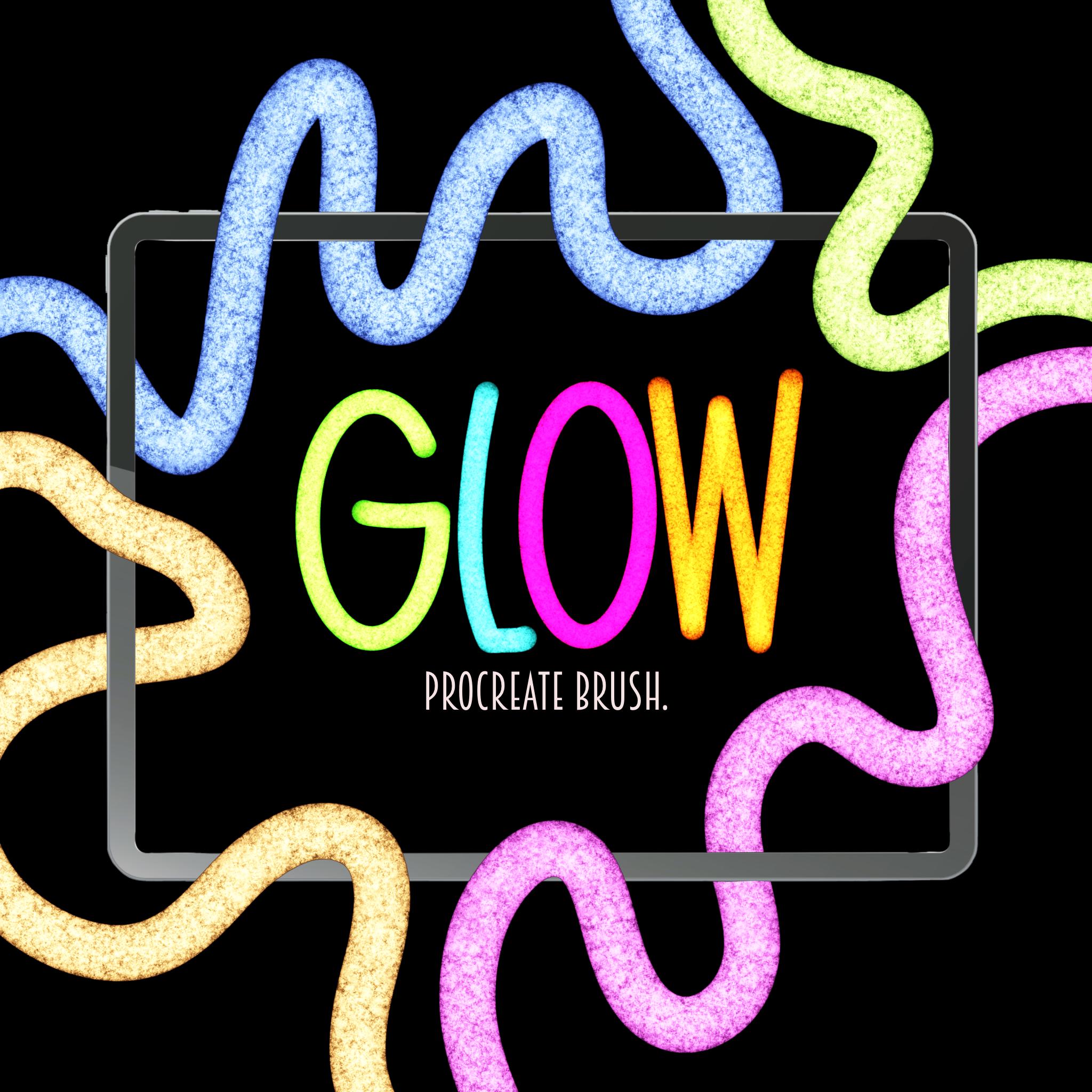 Pincel de caligrafía Glow para Procreate | Pincel de lettering e ilustración para iPad + Apple Pencil