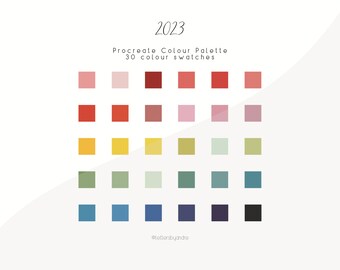 2023 Procreate Color Palette | 30 Swatches (Digital Download)
