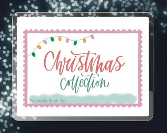 Christmas Procreate Brush Set | Festive Digital Lettering and Drawing Tools
