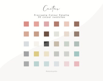 Procreate Color Palette | Color Palette | Digital Color Palette | Color Swatches | iPad Procreate Tools | Colors for Procreate | Cactus
