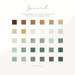 Procreate Color Palette | Color Palette | Digital Color Palette | Color Swatches | iPad Procreate Tools | Colors for Procreate | Greenish