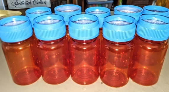 10 Medium Pill Bottles Storage Upcycle 2-sided Reversible Lids 