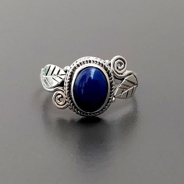 Lapis Lazuli bague/Sterling argent bague pierres/Lapis Statement bague argent bague pierres/Lapis Bague/anneau de Pierre taille - 4-10 US