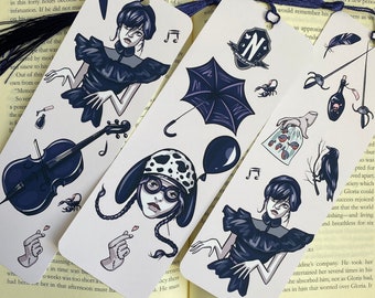 Bookmark spooky teen - handmade - for book and TV shows lovers