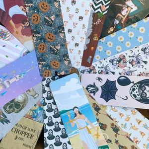 Mystery Bookmarks Bundle - set of 3 or 5 - handmade - for bookworms