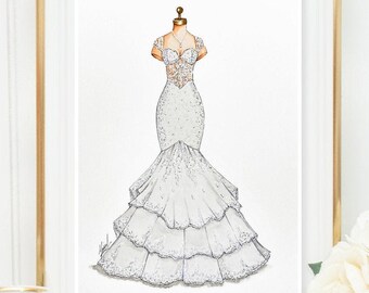 wedding dress sketch