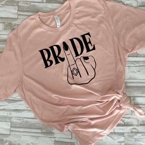 Bride skeleton hand ring finger shirt