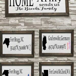 Home is where the Army sends us- Family Name customized Framed Canvas