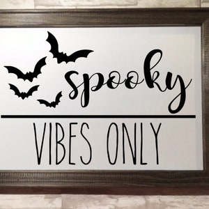 Spooky vibes only with bats - Cute Framed Canvas- Halloween home decor