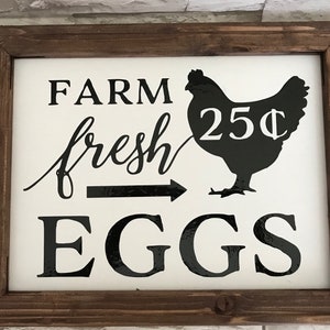 Farm Fresh Eggs Framed canvas wall decor- farmhouse wall decor- kitchen- dining room