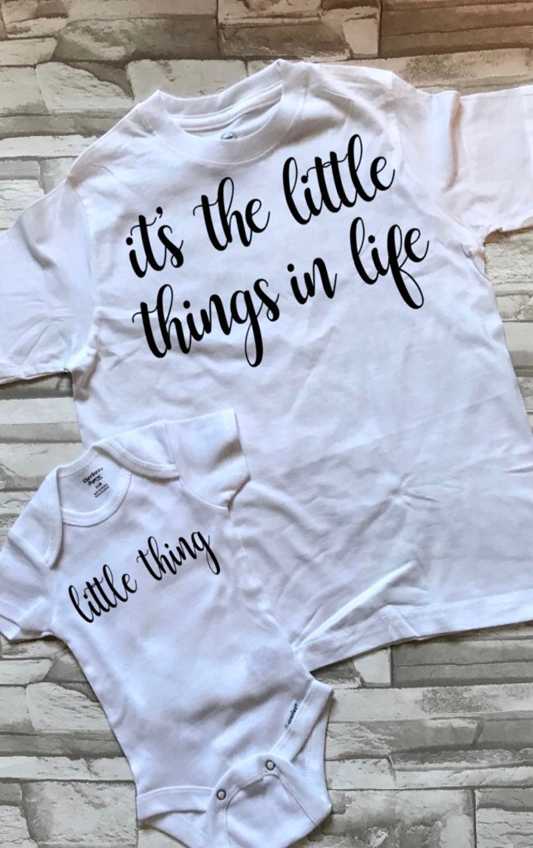 It's The Little Things in Life | Little Thing | T-shirts Mommy and Me | Père, Gris foncé (Dark Grey Heather), S : Teegarb Letter Blanket