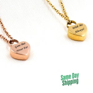 Custom Engraved Urn Pendant Necklace - Personalized Stainless-Steel Jewelry - Silver, Gold & Rose Gold Custom Writing, Name, or Date - Gift