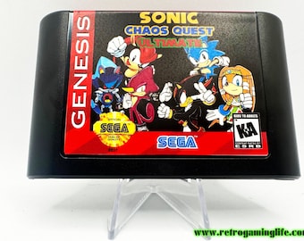 Sonic Chaos Quest Ultimate Repro Sega Genesis Game Cart