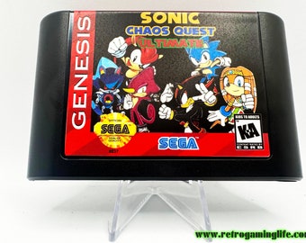 Sonic Chaos Quest Ultimate Repro Sega Genesis Game Cart