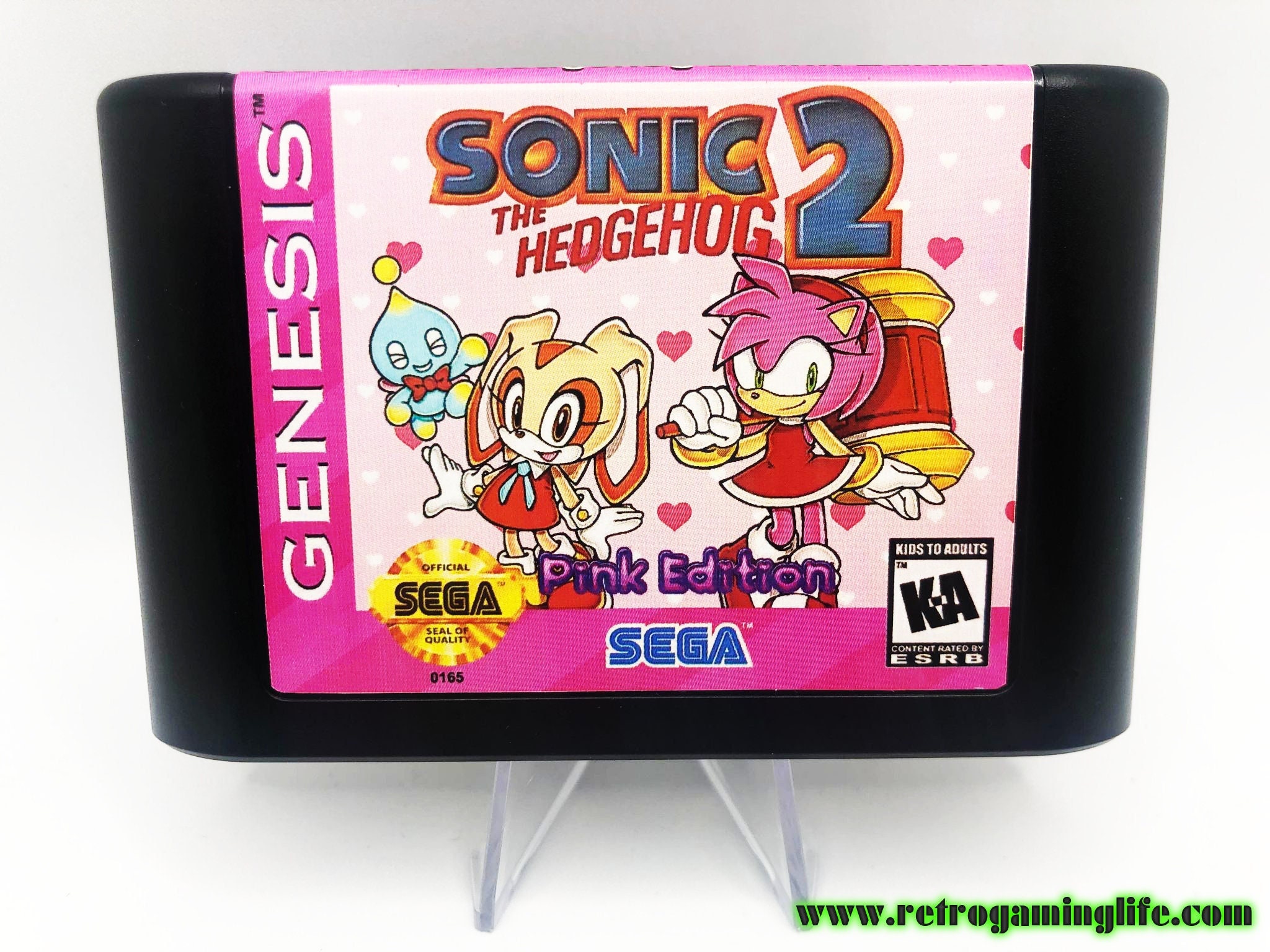 Sonic the Hedgehog 2 Pink Edition Sega Genesis Game Cart Repro -   Portugal