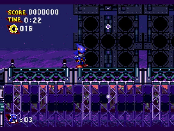 Metal Sonic Hyperdrive Rebooted Sega Genesis Game 