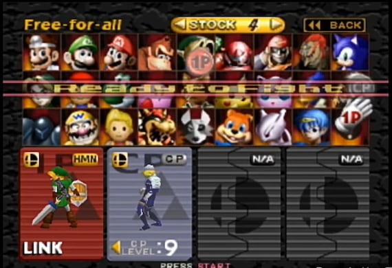 Play Nintendo 64 Super Smash Bros. Sonic Mod Online in your browser 