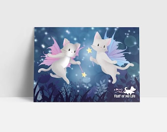 Fairy Kitties A6 Mini Art Print