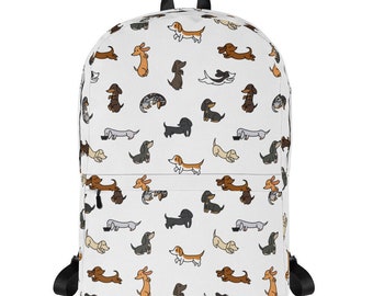 Cute Dachshunds Patterned Backpack