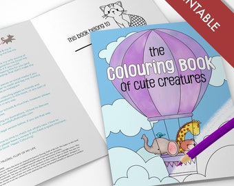 Cute Creatures Colouring Book – Printable Kids Activity (PDF)