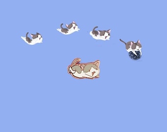 Mac de springende kat - Klein emaille speldje