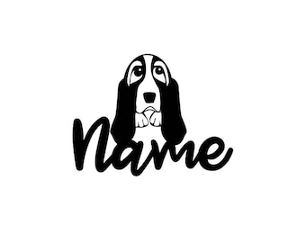 Cão Basset Hound - Decalque Personalizado