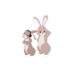 Una pegatina de conejitos, madre y bebé del amor de una madre (#4 de 5)