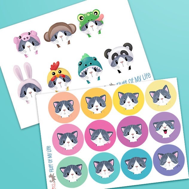 Cat Costume - Waterproof Vinyl Sticker Sheet - Etsy