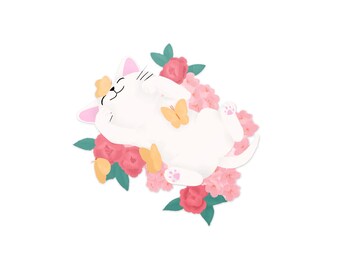 Kitty in Spring - Sticker