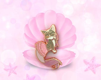 Purrmaid Aoife (Purrmaid of the Month, February 2022) - Small Enamel Pin, Charity Pin