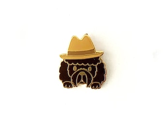 Poodle with Hat - Small Enamel Pin