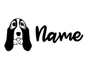 Basset Hound Dog - Personalised Decal