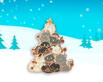 Oh Kitty Tree - Süßer Weihnachtskatzen Pin