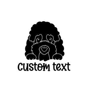 Poodle - decalque de vinil personalizado, cachorro fofo espreitando, Labradoodle, Cavoodle, Doodle, decalque de pote de guloseimas
