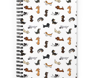 Mini quaderno a spirale con motivi colorati bassotto