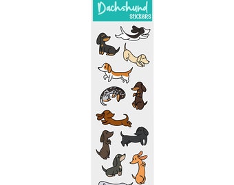 Sticker Sheet - Mini Dachshunds (2" x 7")