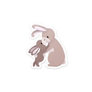 Autocollant en vinyle Lapins maman et moi | Lapin mignon mère et enfant