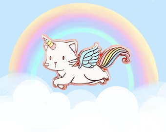 Kitticorn - Kleiner Emaille Pin (Caticorn, Einhorn Katze)