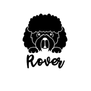 Caniche - Autocollant vinyle personnalisé, Mignon Chien Peeking, Labradoodle, Cavoodle, Doodle