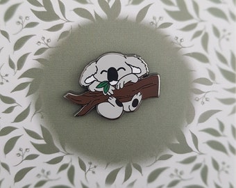 Koala Hanging on a Gum Tree - Small Enamel Pin