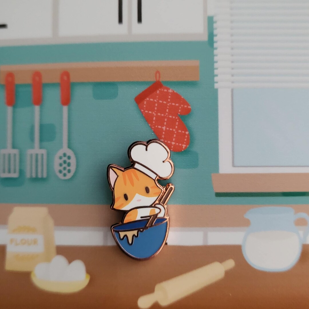 BACKORDER Cat in a Hat Collection Mac the Chef Baker Kitty, Charity Pin